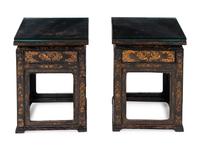A Pair of Chinese Export Lacquer End Tables