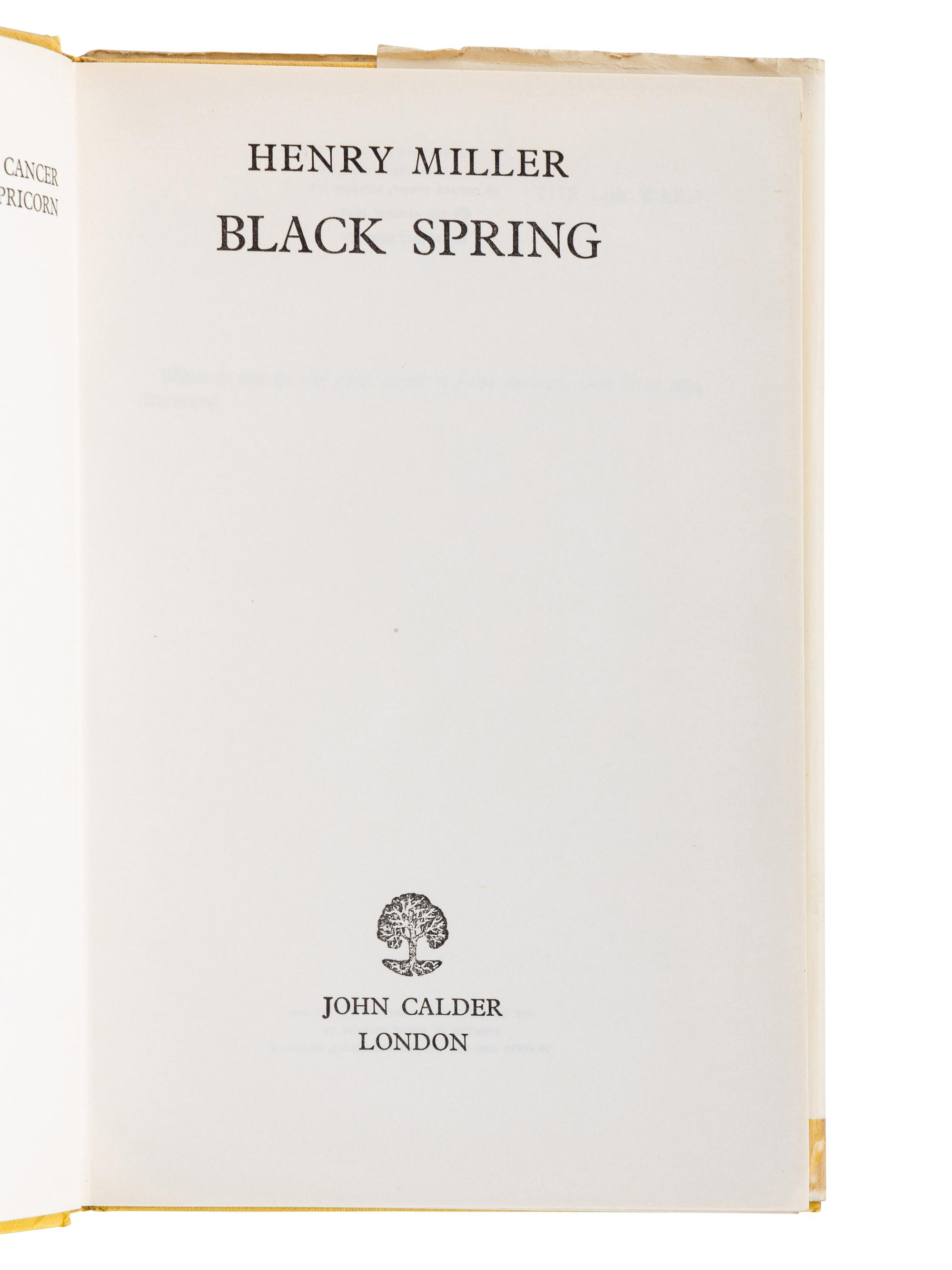 MILLER, Henry (1891-1980). The Rosy Crucifixion: Sexus/Nexus/Plexus. New York: Grove Press, Inc., 1965.