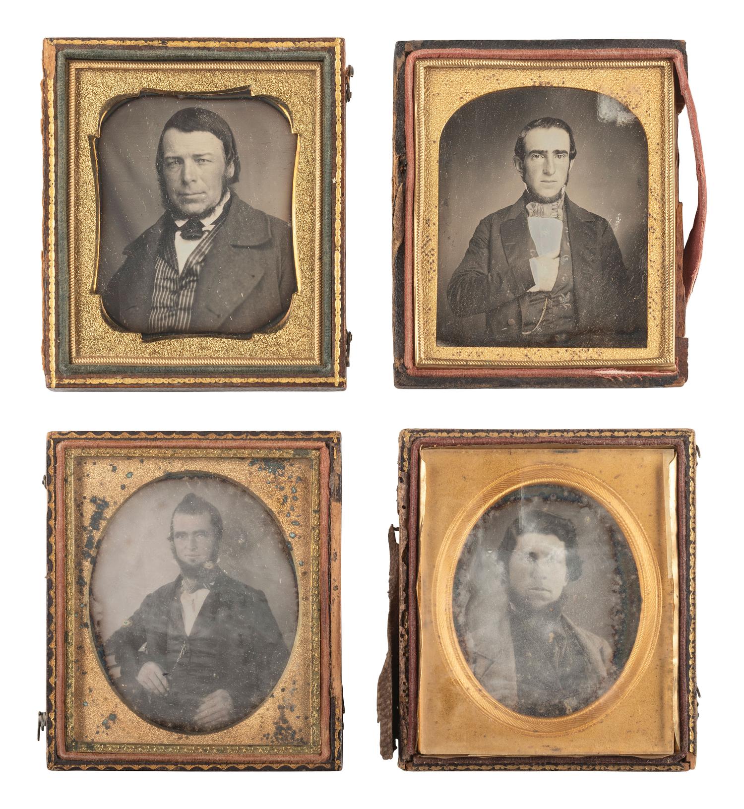 [EARLY PHOTOGRAPHY]. 23 sixth plate daguerreotypes of bearded gentlemen.