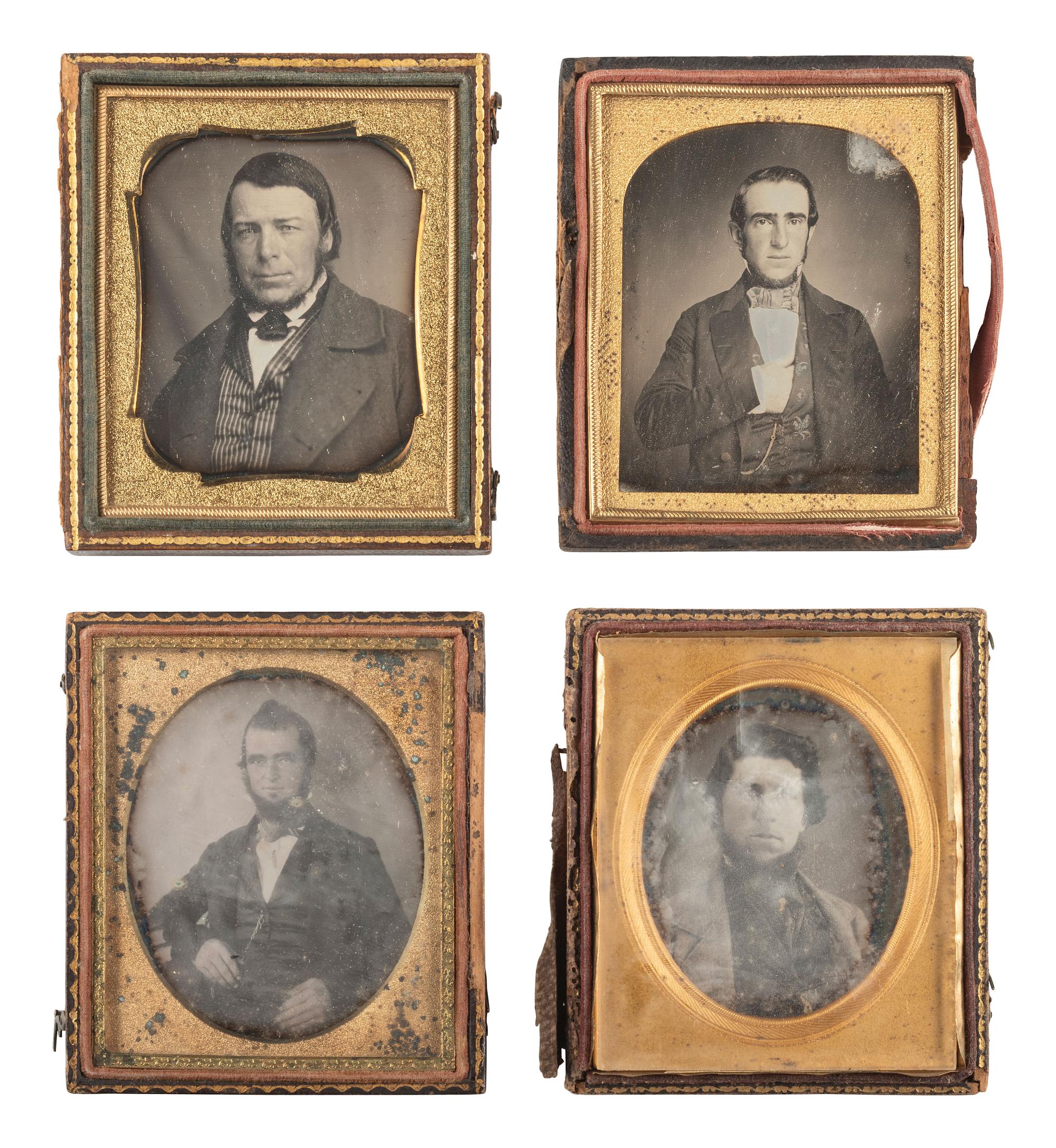 [EARLY PHOTOGRAPHY]. 23 sixth plate daguerreotypes of bearded gentlemen.