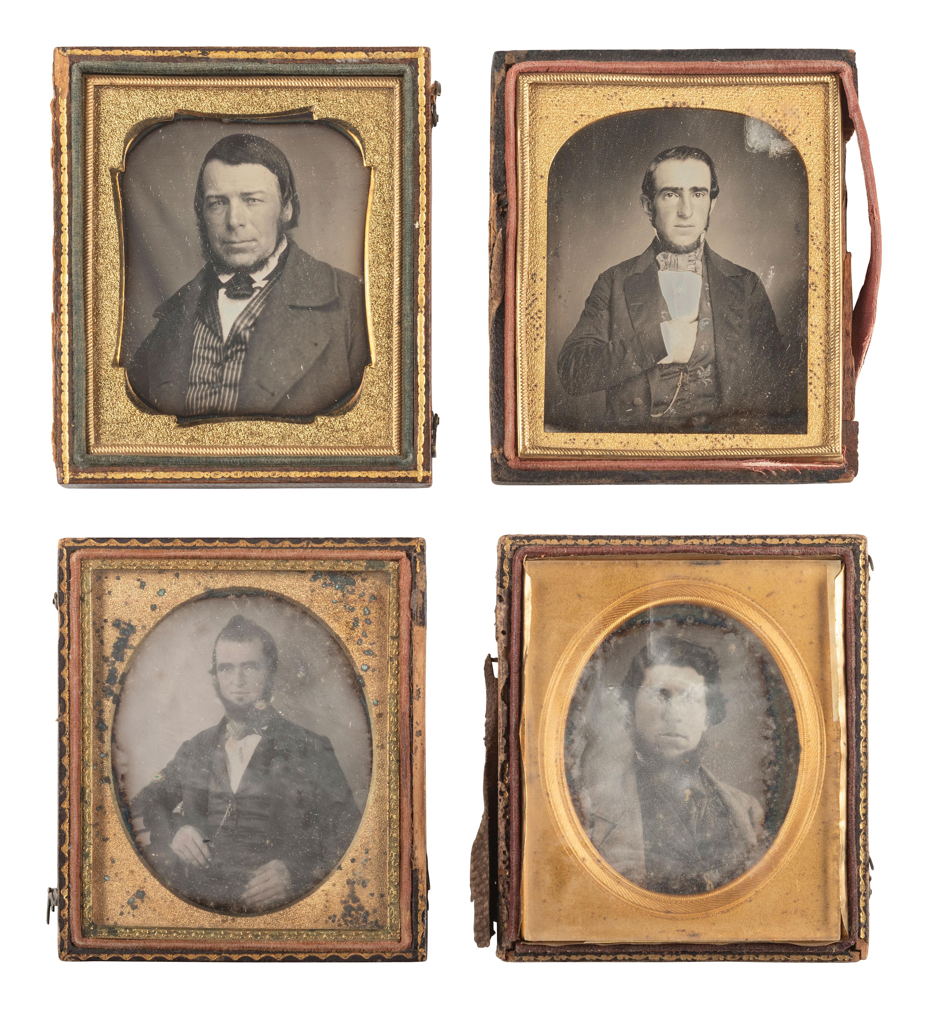 [EARLY PHOTOGRAPHY]. 23 sixth plate daguerreotypes of bearded gentlemen.