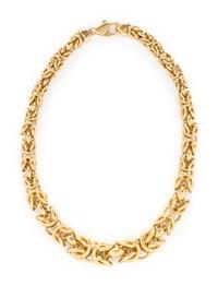 YELLOW GOLD GRADUATED LINK NECKLACE