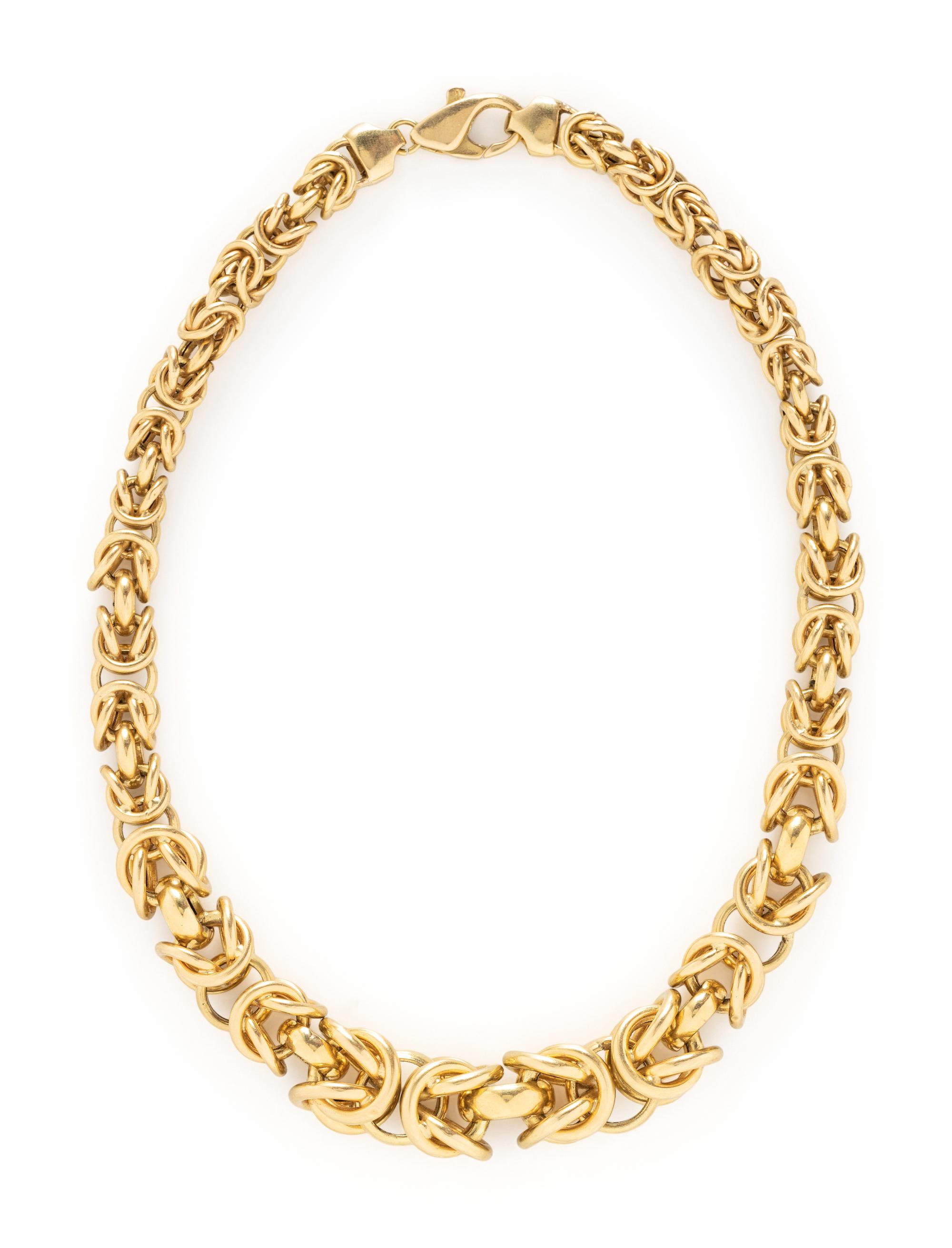 YELLOW GOLD GRADUATED LINK NECKLACE