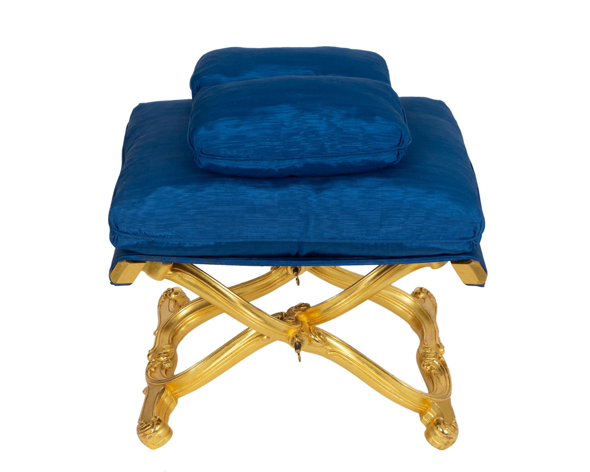 A Rococo Style Giltwood Stool — ANSELMO BONORA, 20TH CENTURY