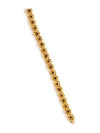 TIFFANY & CO., YELLOW GOLD AND BLACK ONYX BRACELET