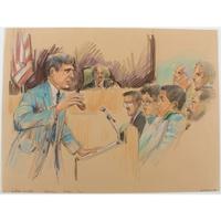 Joan Andrew, Washington Post and CNN Sketch Artist, 24 Original Sketches Documenting the Trial of John Hinckley, Jr., For his Attempted Assassination of Ronald Reagan
