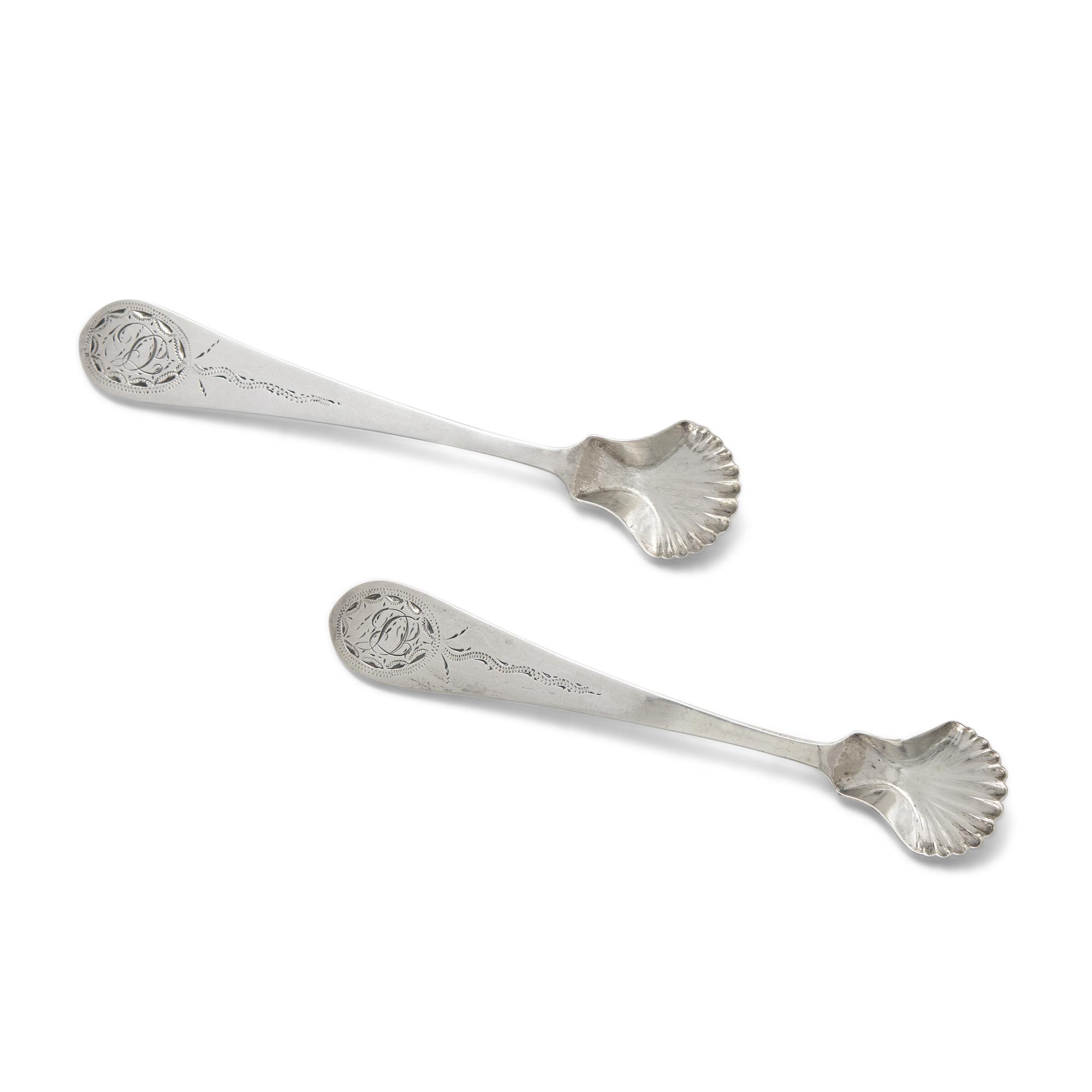 A Pair of Federal Coin Silver Salt Spoons