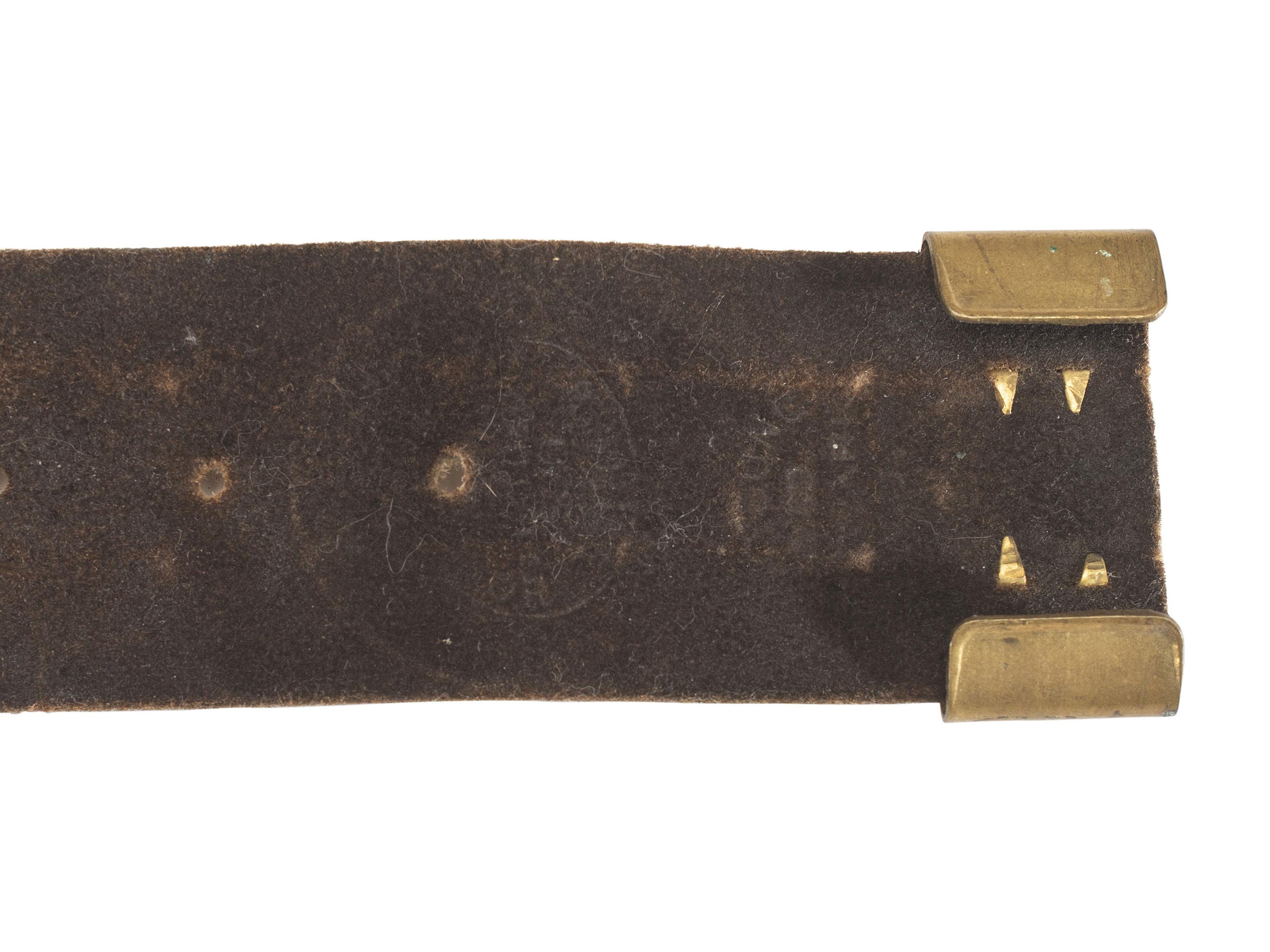 [CIVIL WAR - LATE INDIAN WARS]. 5 items, incl. pattern 1864 leather belt and kepis.
