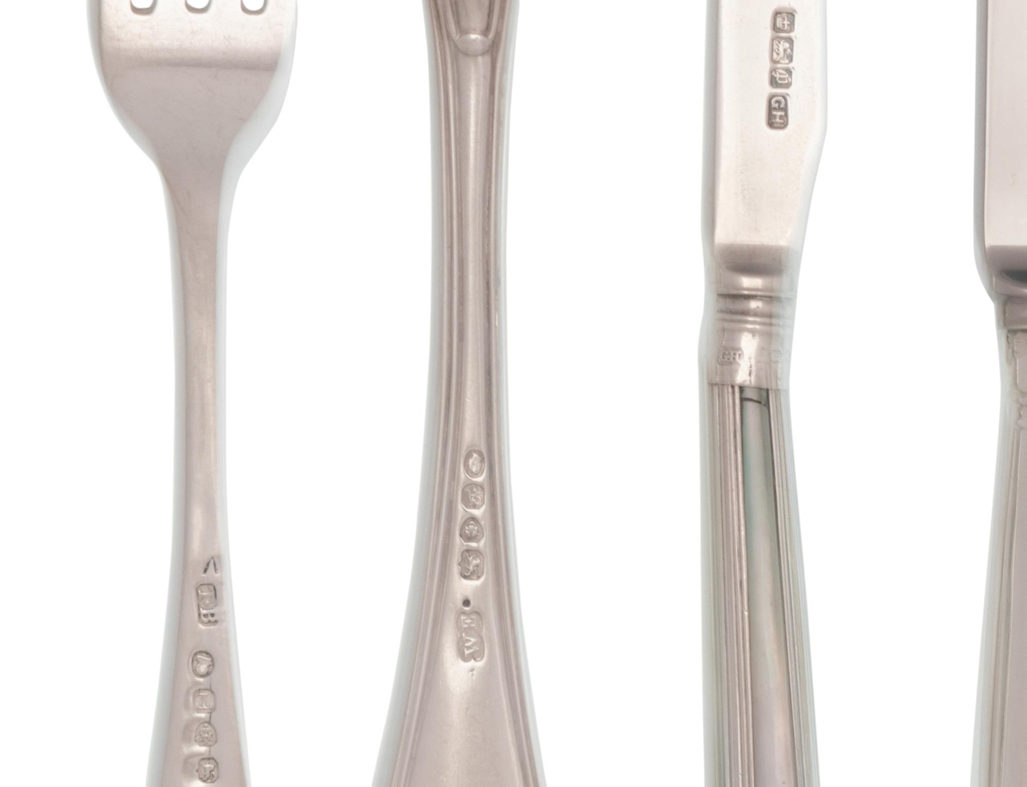 A Collection of British Silver Flatware Articles