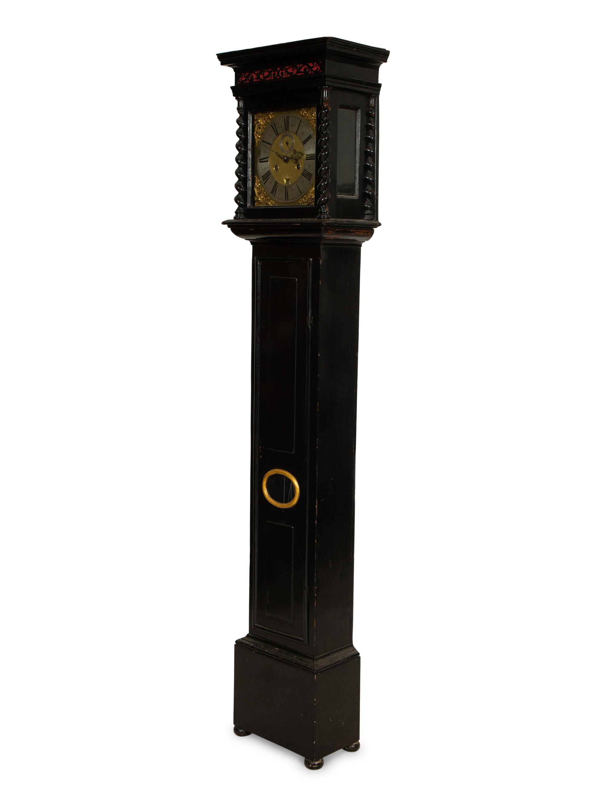 A William and Mary Ebonized Longcase Clock