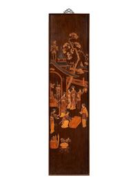 Two Chinese Carved Wood Wall Panels