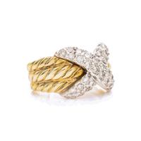 DAVID YURMAN, BICOLOR GOLD AND DIAMOND RING
