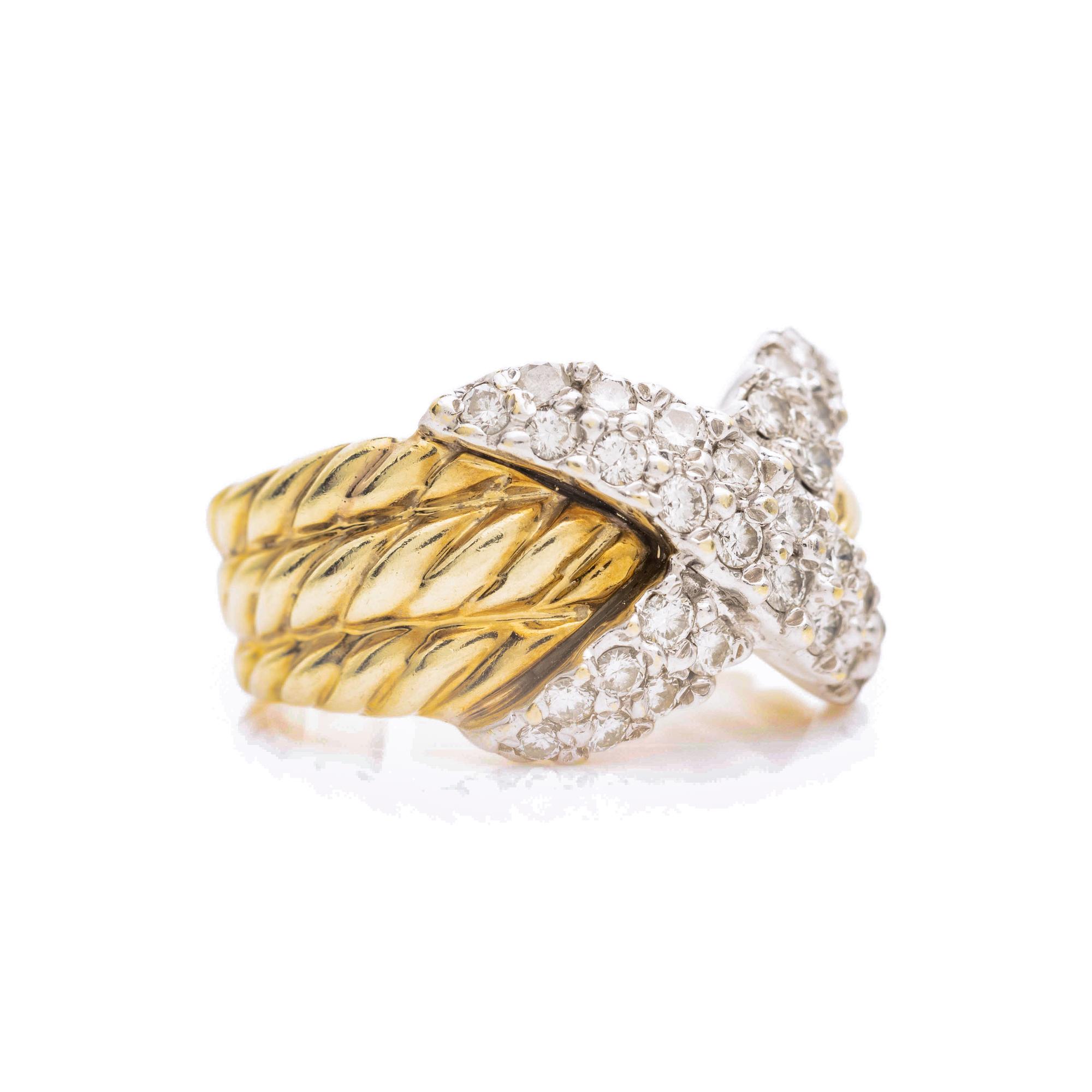 DAVID YURMAN, BICOLOR GOLD AND DIAMOND RING