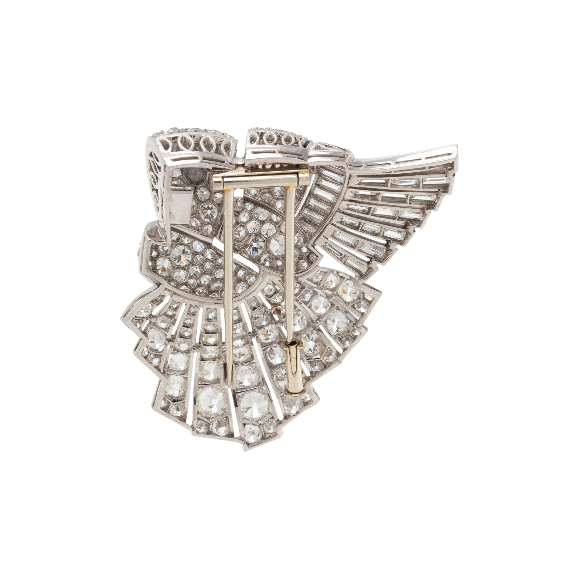 ART DECO, DIAMOND BROOCH