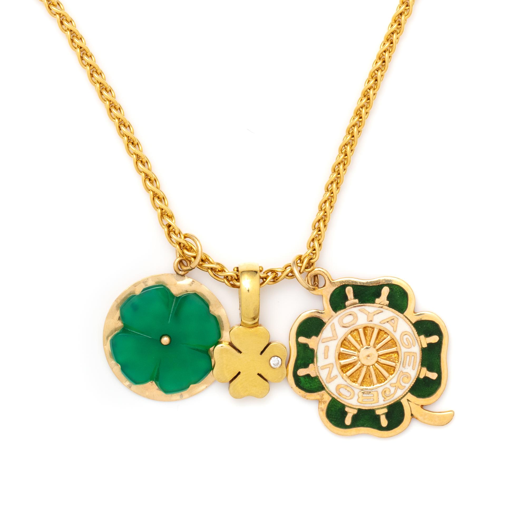 YELLOW GOLD CHARM NECKLACE