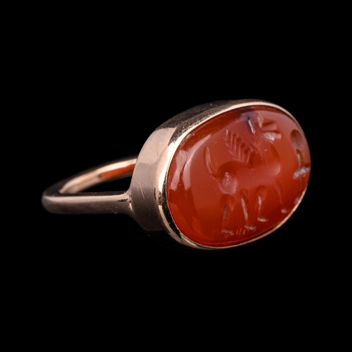 A Graeco-Persian Carnelian Ringstone with a Winged Horse