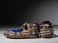 Sioux Beaded Buffalo Hide Moccasins