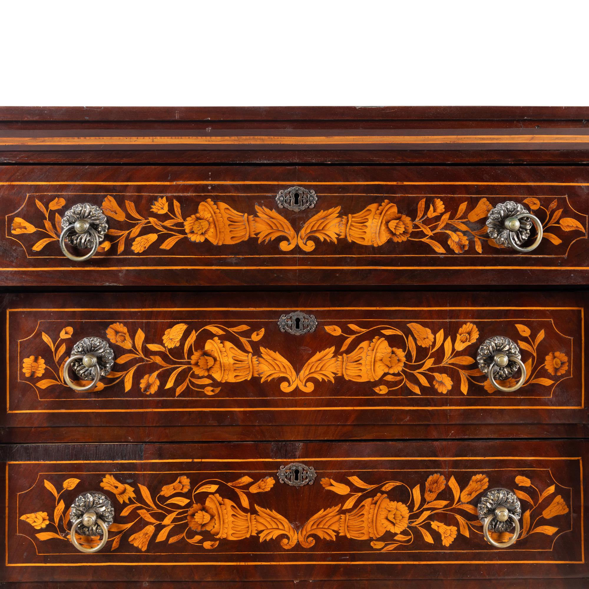 A Dutch Marquetry Chest of Drawers