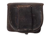 [CIVIL WAR]. Confederate cap pouch with carved initials.
