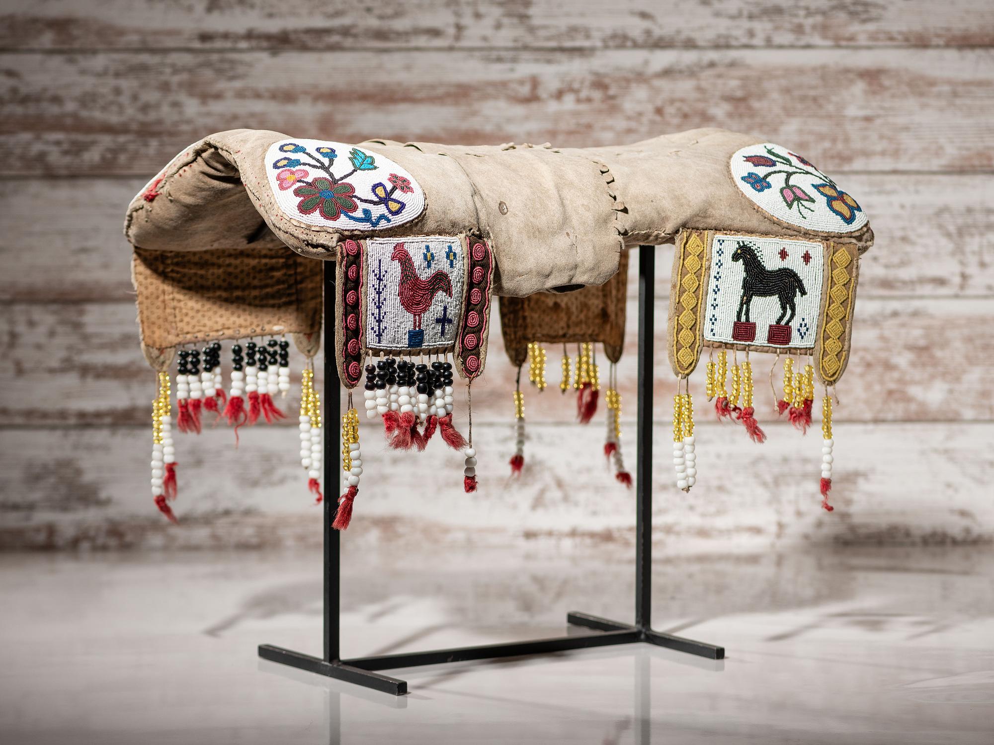 Northern Plains Beaded Buffalo Hide Pictorial Pad Saddle