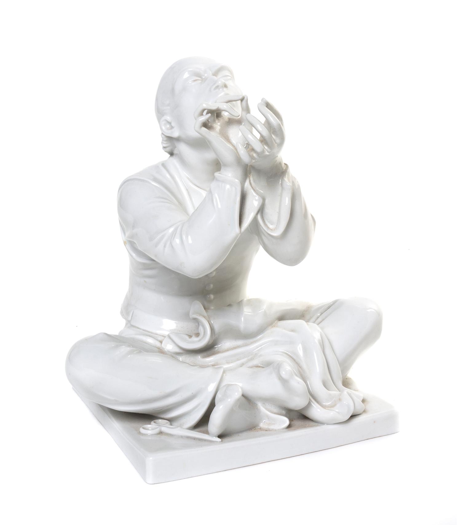 A Meissen Blanc de Chine Figure, Height 7 3/4 inches.