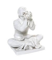 A Meissen Blanc de Chine Figure, Height 7 3/4 inches.