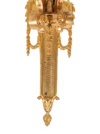 A Pair of Louis XVI Style Gilt Bronze Two-Light Sconces