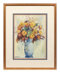 Still Life with Flowers in a Blue Vase