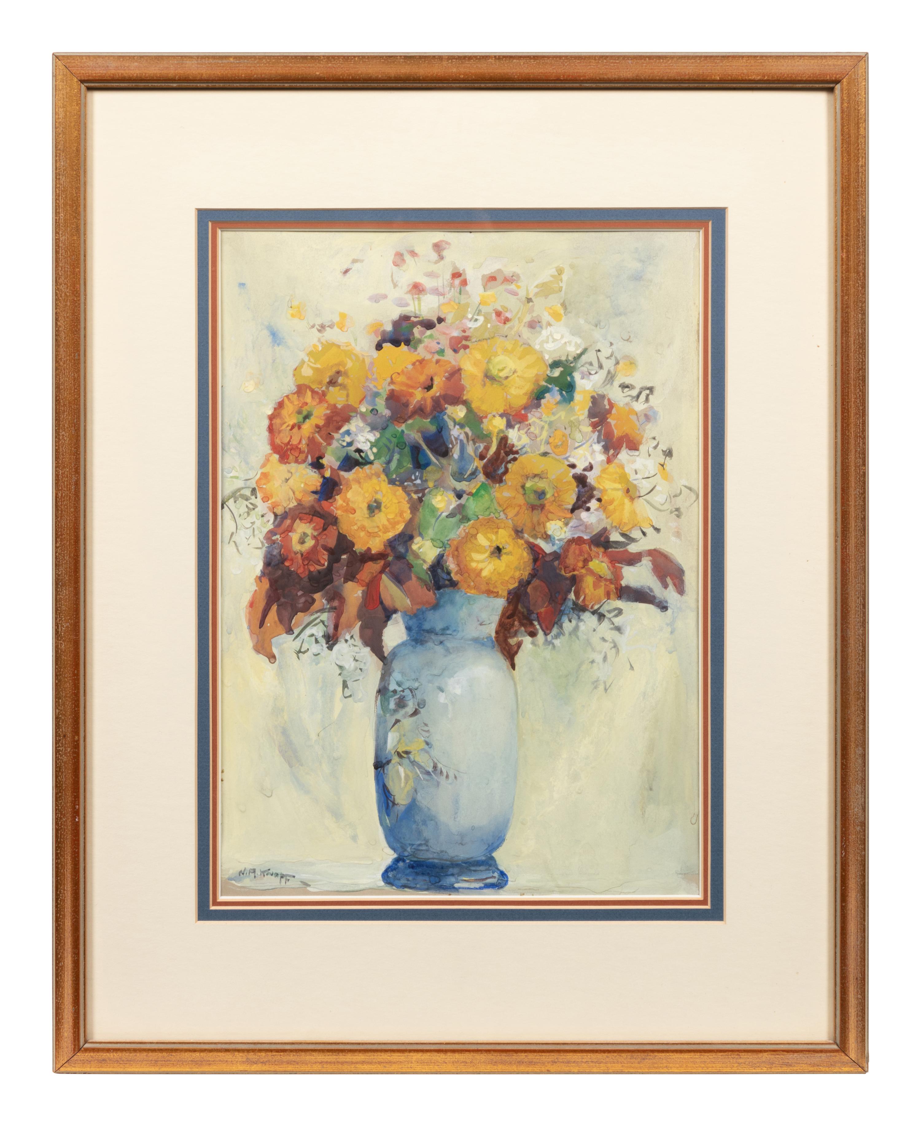 Still Life with Flowers in a Blue Vase