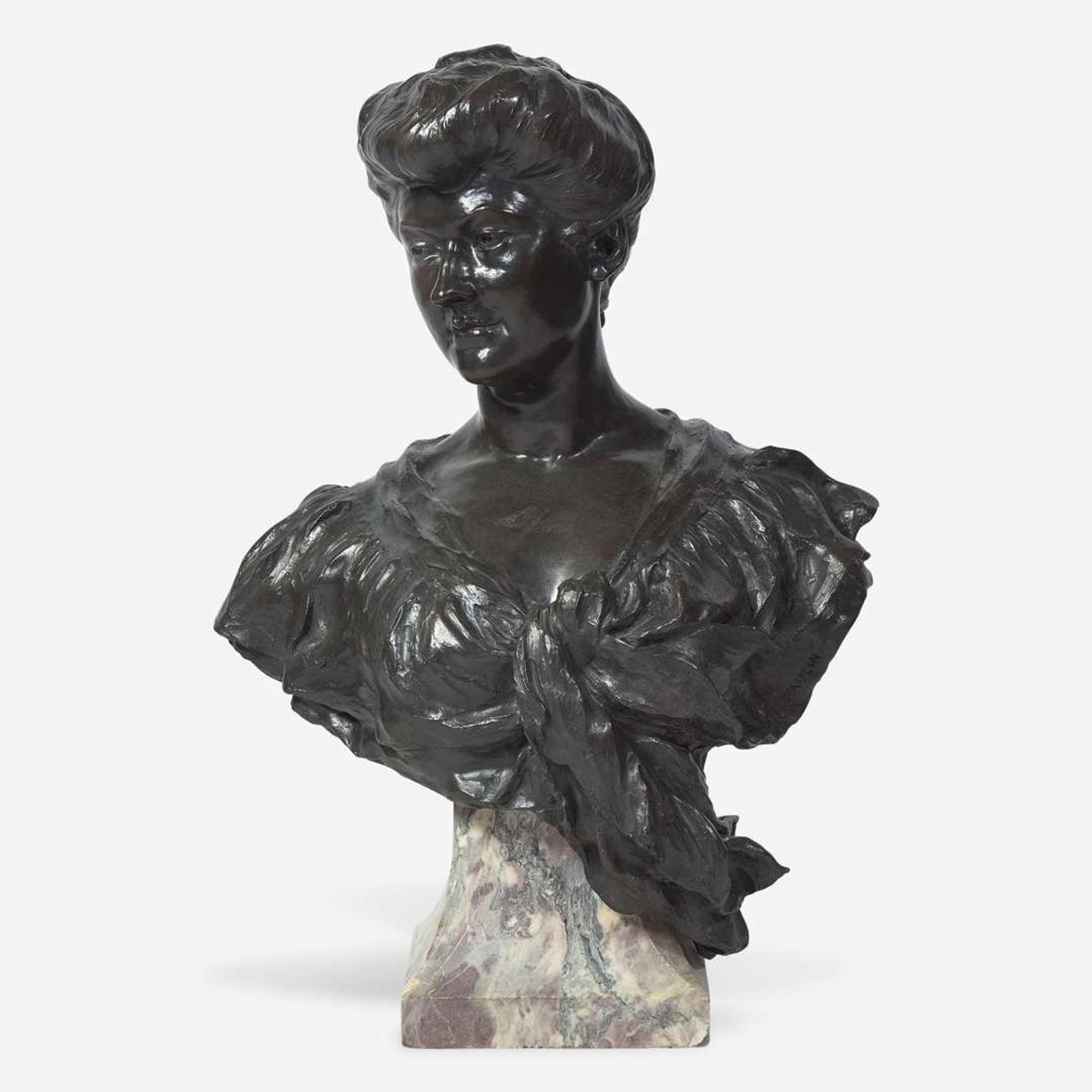 Paul Paulin (French, 1852-1937) Portrait Bust of Madame Gaillard