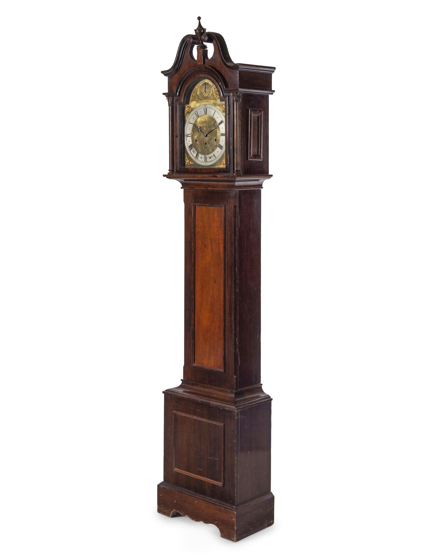A George III Style Mahogany Tall Case Clock
