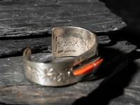 Sterling Silver and Coral Cuff Bracelets