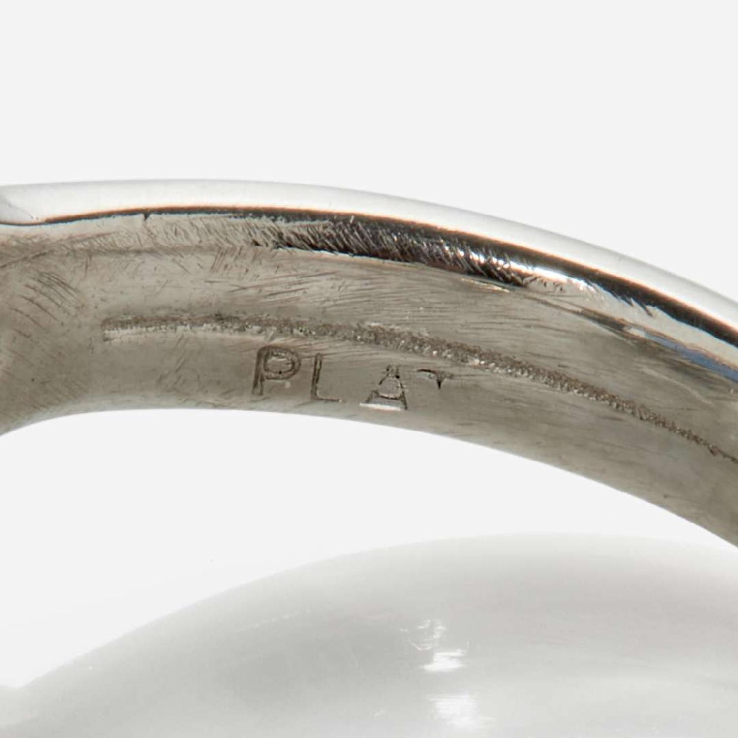 A Platinum, Diamond, and Sapphire Ring