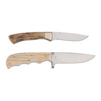 Lot of Two Gerome Weinand Fixed Blade Knives with Exotic Grips