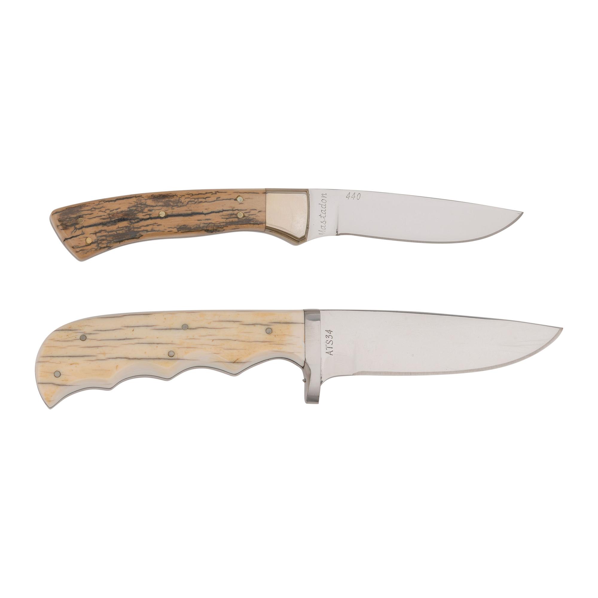 Lot of Two Gerome Weinand Fixed Blade Knives with Exotic Grips