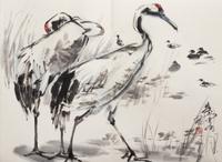 Huang Zhou, (1925-1997), Cranes