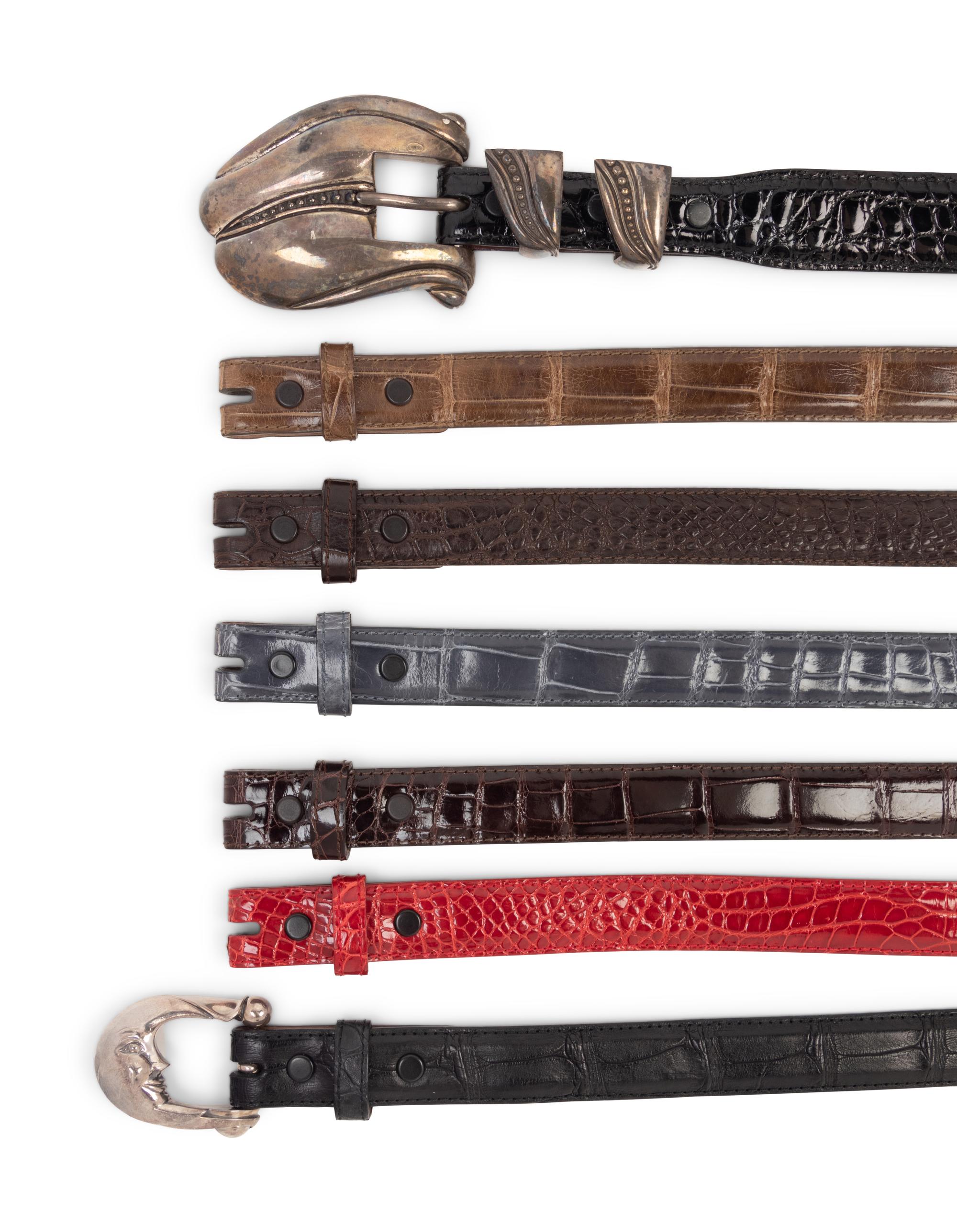 Collection of Seven Kieselstein Cord Belts and One Buckle