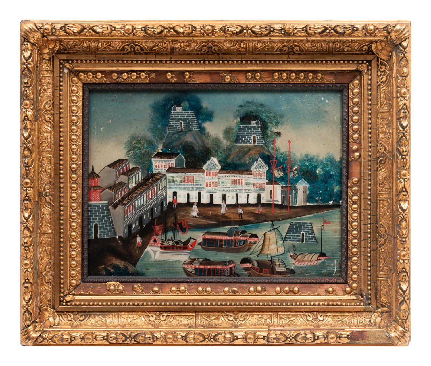 A Chinese Export Reverse Painting on Glass