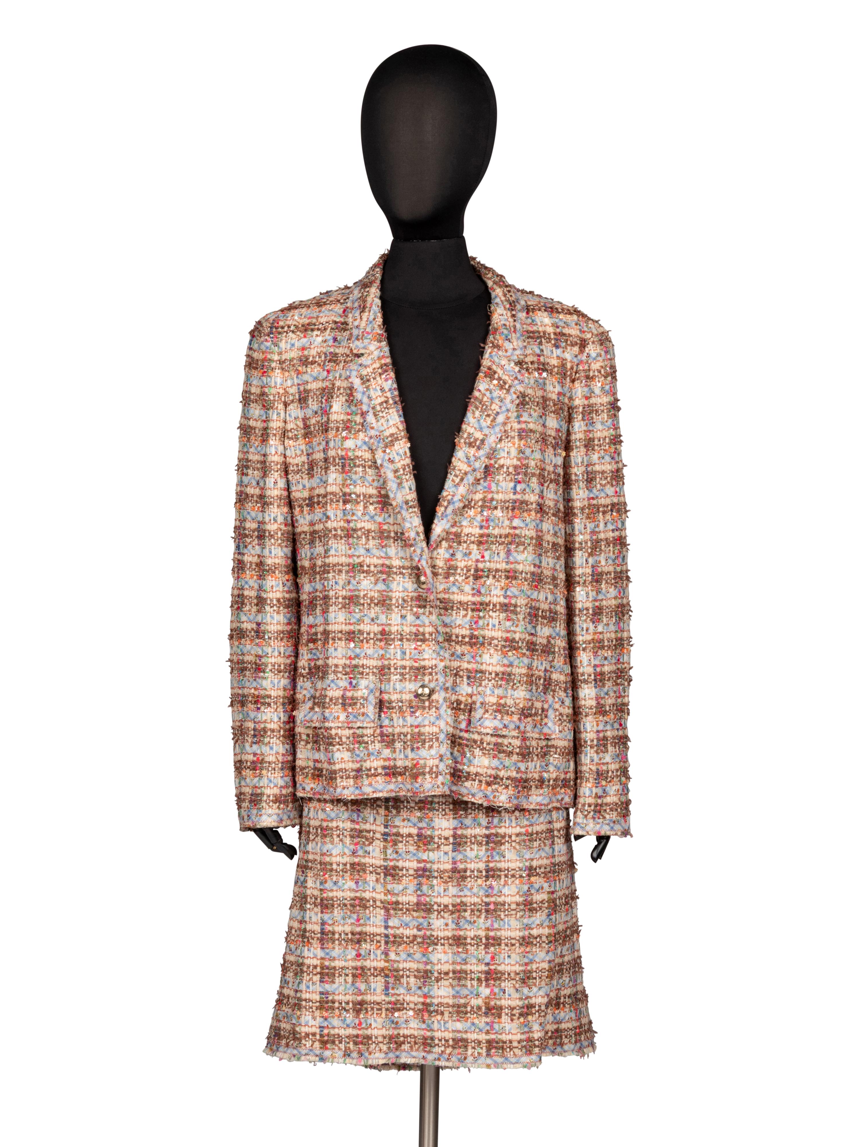 Chanel, Multicolor Lesage Tweed Embroidery Skirt Suit