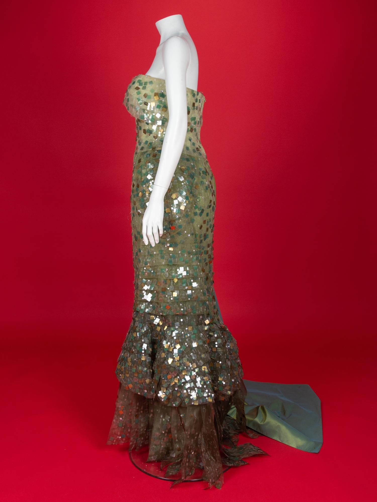 Christian Dior Haute Couture Dress and Shawl, 2007 — Renée Fleming wore this dress and shawl in 2007 in performances in the UK, Austria and US, including the BBC Proms at London’s Royal Albert Hall, accompanied by the London Philharmonic, and at the opening night of the Los Angeles Philharmonic.