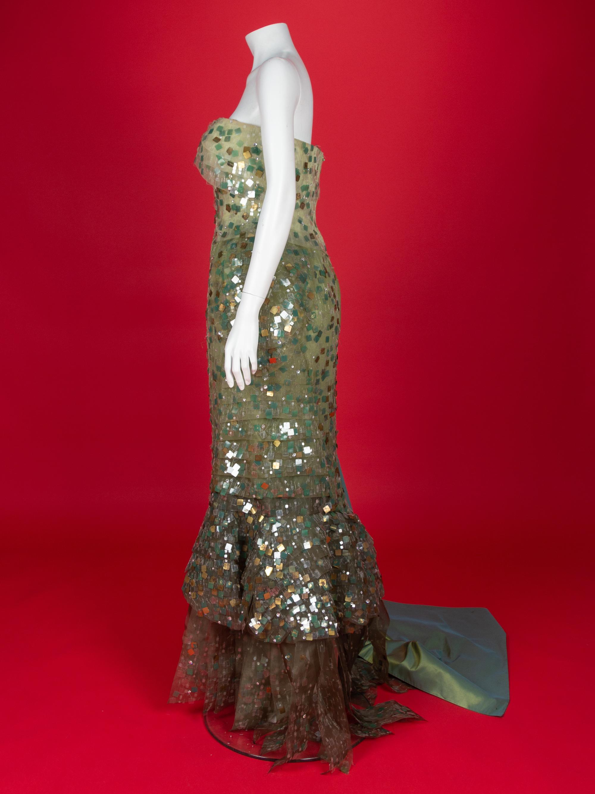 Christian Dior Haute Couture Dress and Shawl, 2007 — Renée Fleming wore this dress and shawl in 2007 in performances in the UK, Austria and US, including the BBC Proms at London’s Royal Albert Hall, accompanied by the London Philharmonic, and at the opening night of the Los Angeles Philharmonic.