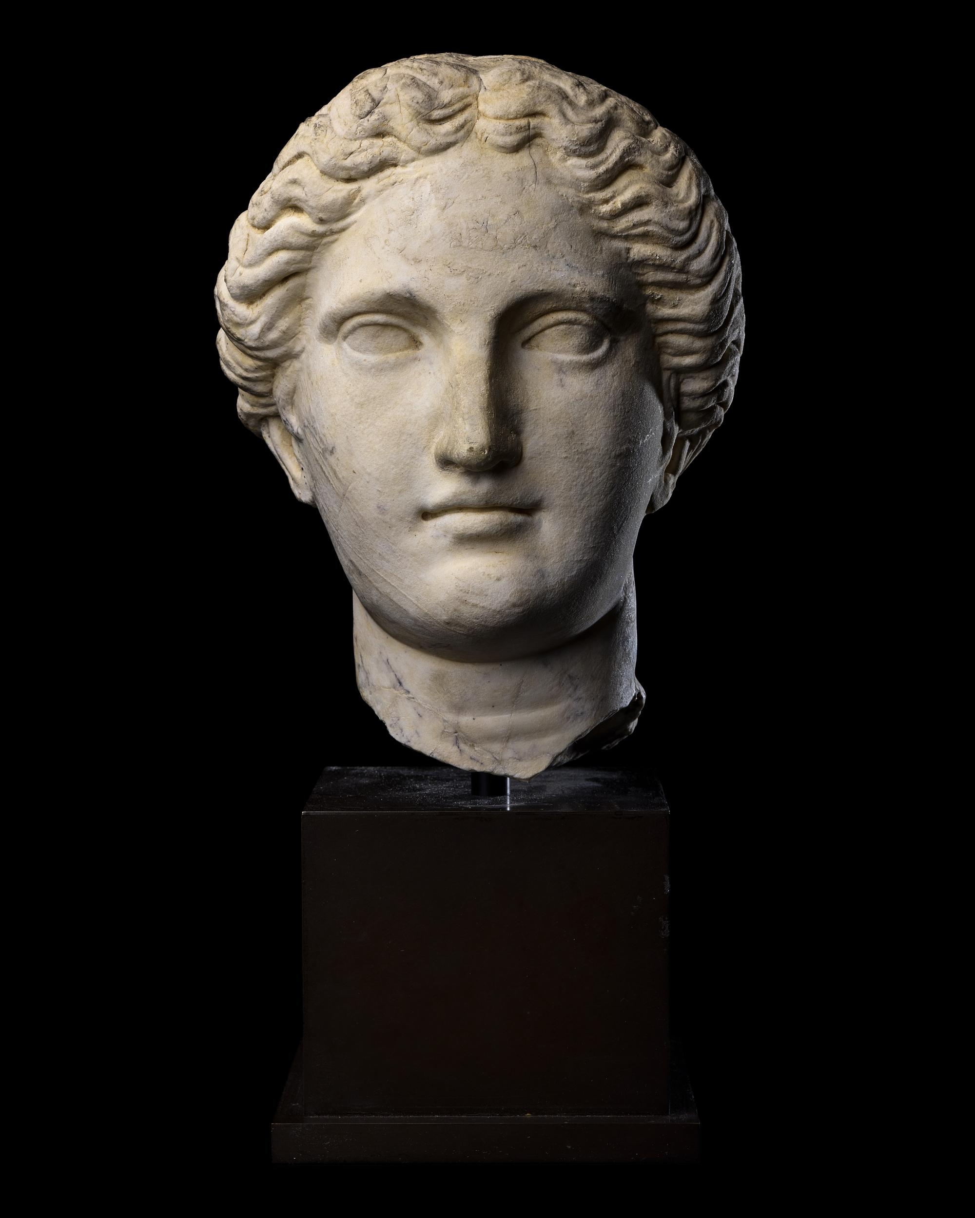A Roman Marble Head of a Goddess