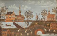 A Victorian Cut Paper and Reed Collage