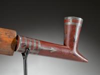 Dakota Carved Pipe and Bowl, with Bear Paw and Whirlwind Worms