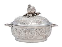 A Silver Repousse Lidded Serving Dish