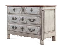 A Continental Painted Commode with a Painted Faux-Marble Top