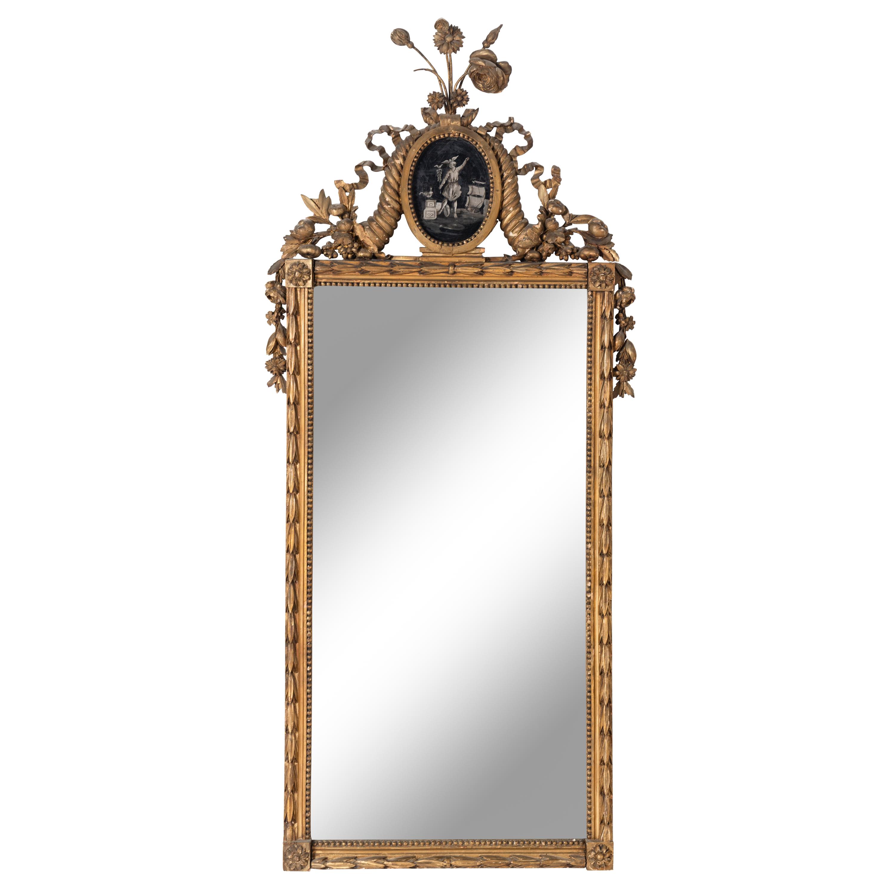 An Italian Neoclassical Giltwood Mirror