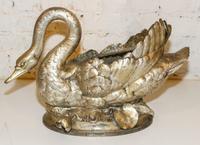 A Silvered Metal Centerpiece Basket Height 13 1/2 inches.