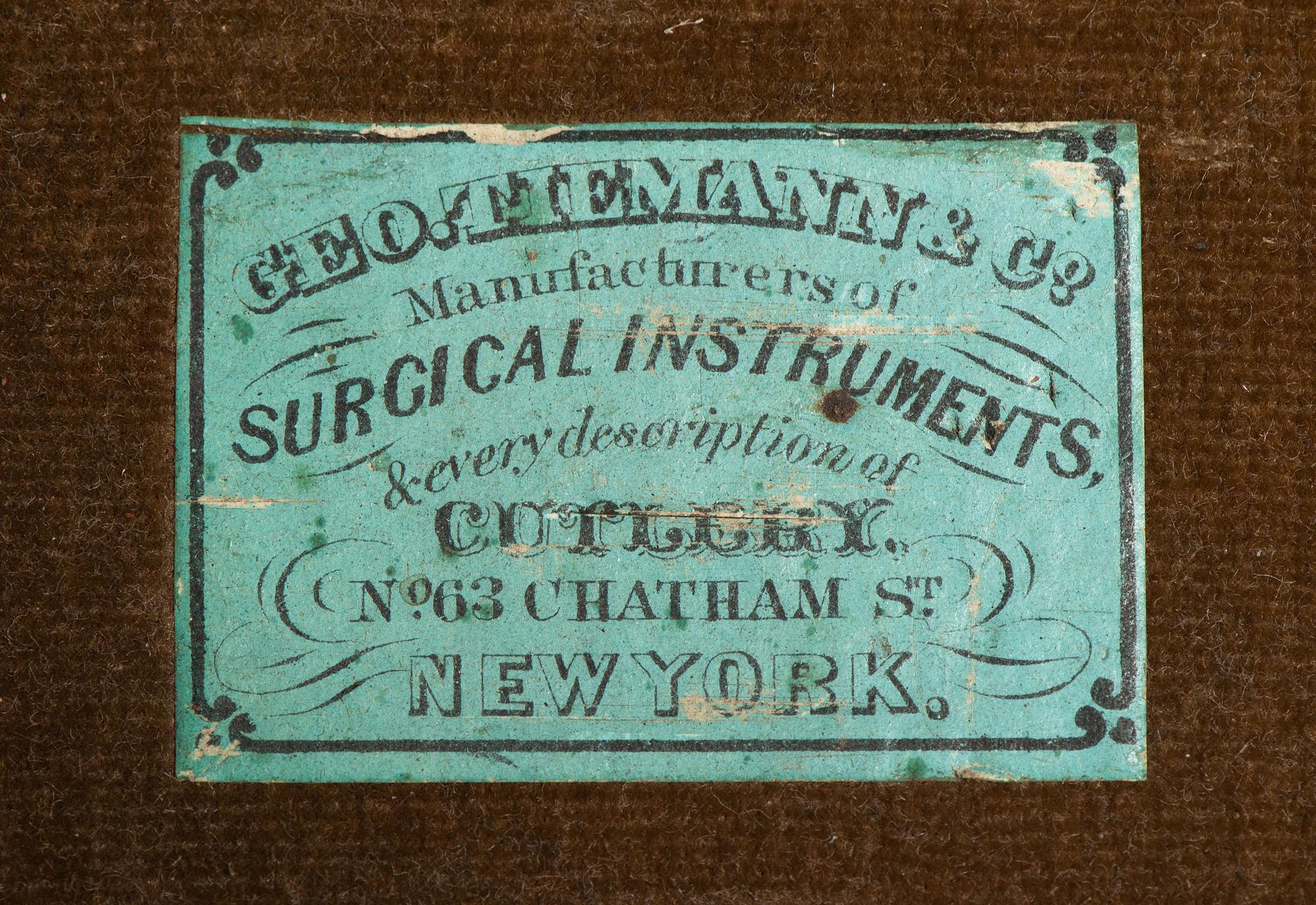 [SCIENCE & MEDICINE]. George Tiemann & Co. post-mortem surgical kit, ca 1850s-1860s.