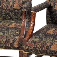 A Pair of George III Style Mahogany Library Chairs